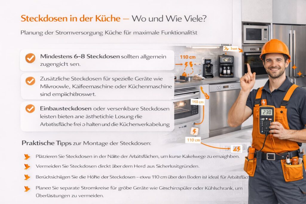 Steckdosen in der Küche – Wo und Wie Viele?