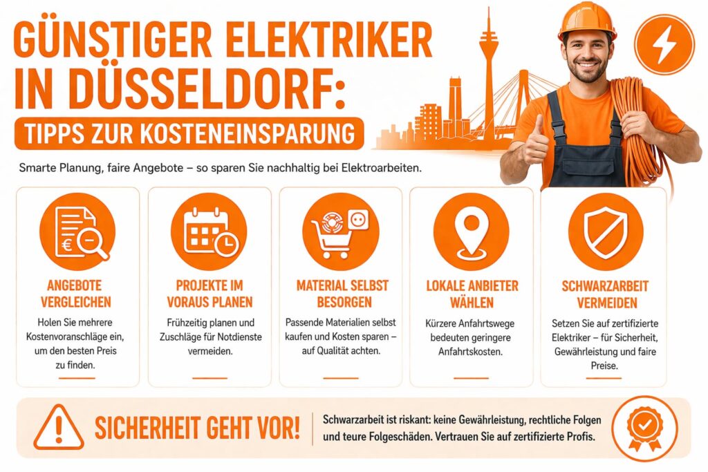 Günstiger Elektriker in Düsseldorf: Tipps zur Kosteneinsparung