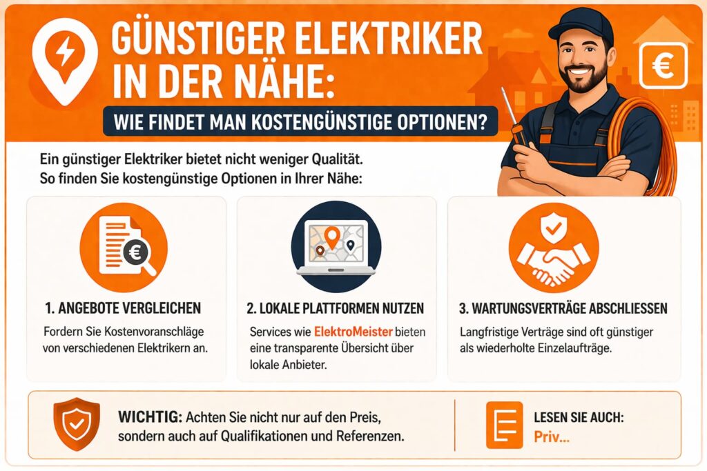 Günstiger Elektriker in der Nähe: Wie findet man kostengünstige Optionen?
