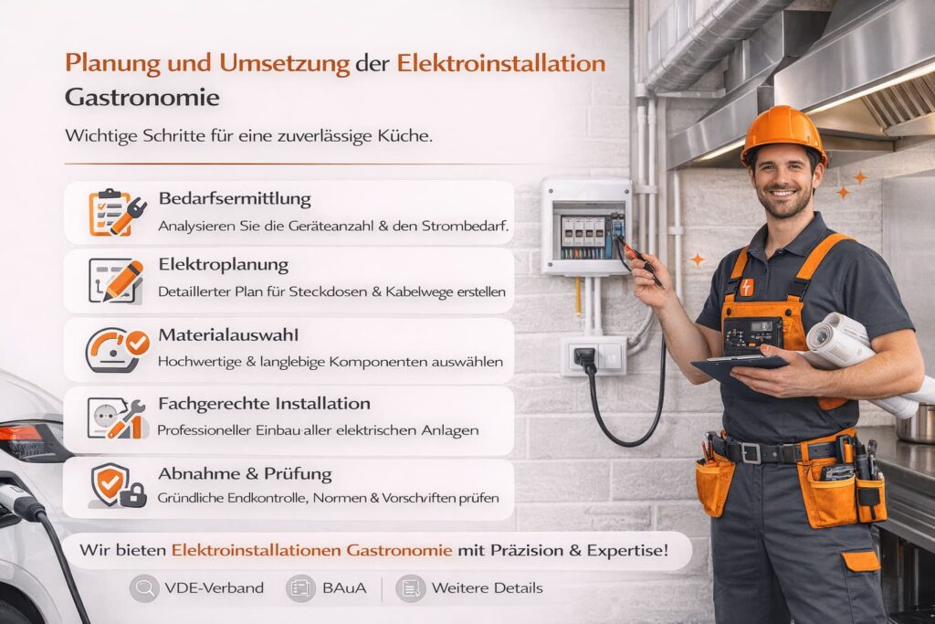 Planung und Umsetzung der Elektroinstallation Gastronomie