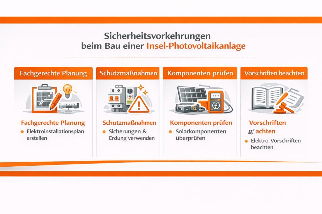 Sicherheitsvorkehrungen beim Bau einer Insel-Photovoltaikanlage