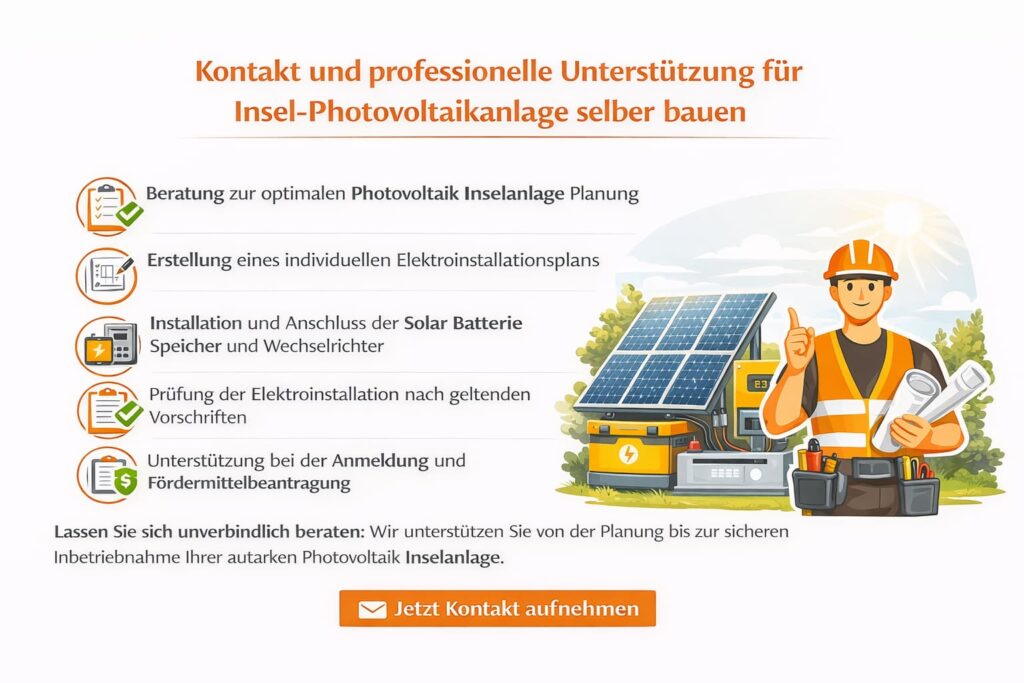 Kontakt und professionelle Unterstützung für insel photovoltaikanlage selber bauen