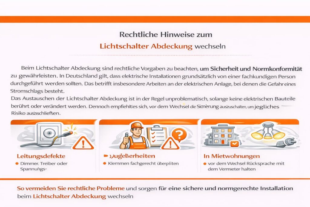 Rechtliche Hinweise zum Lichtschalter Abdeckung wechseln