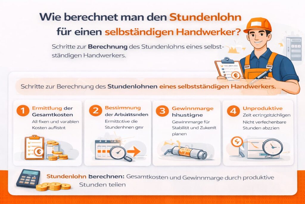 Wie berechnet man den Stundenlohn für einen selbstständigen Handwerker?