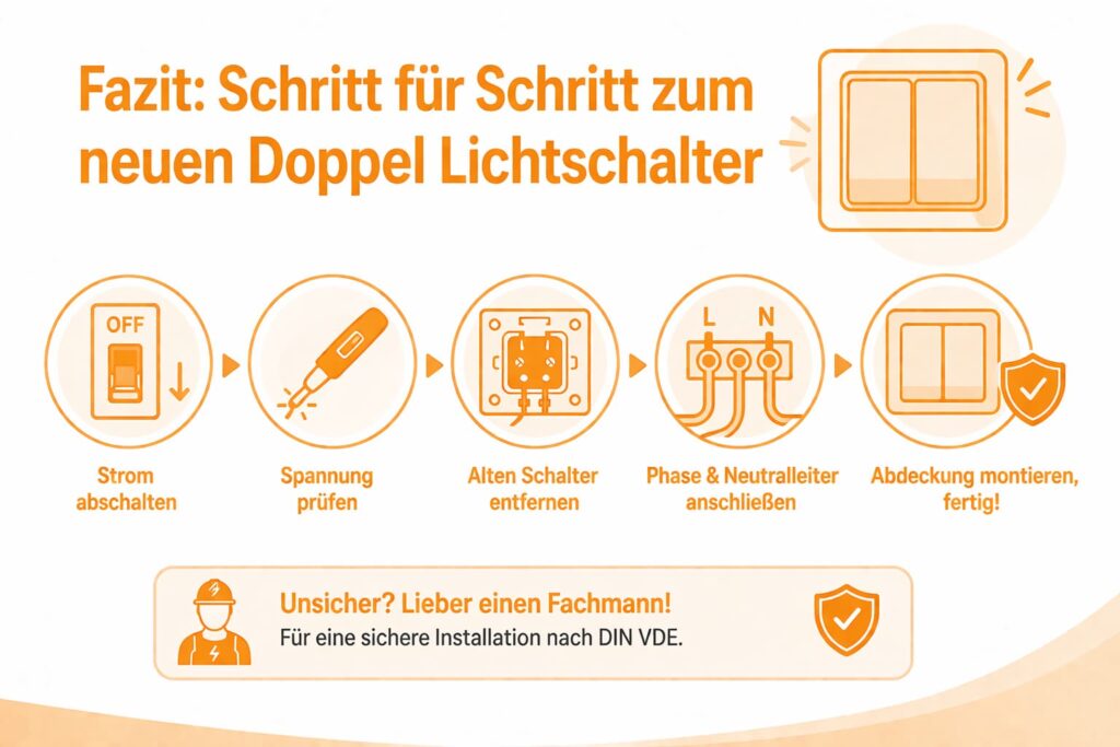 Fazit: Schritt für Schritt zum neuen Doppel Lichtschalter