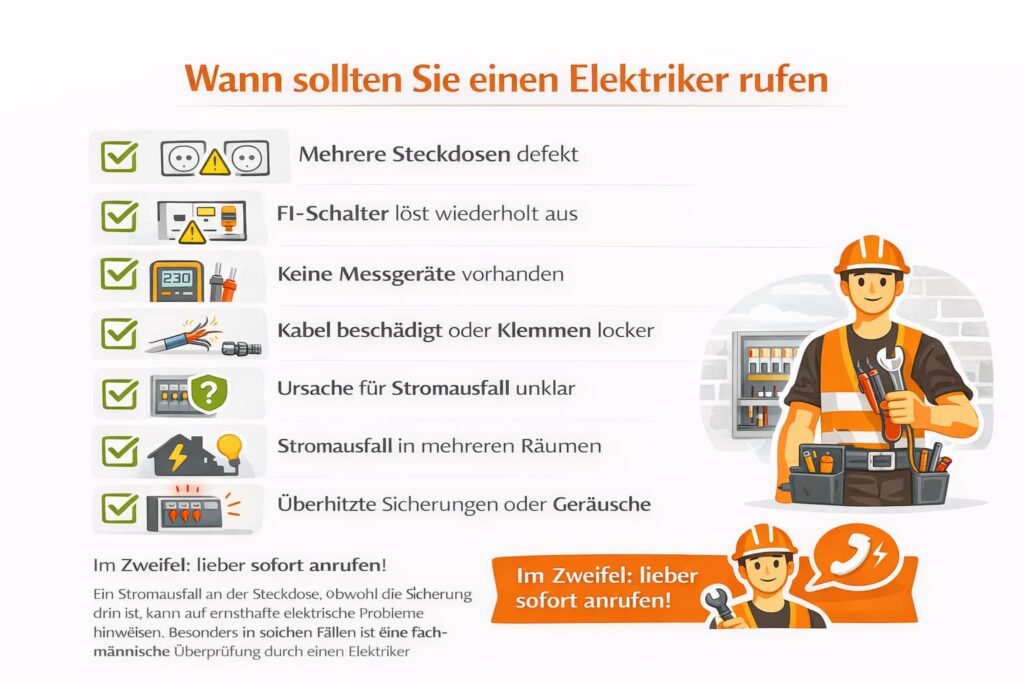 Wann sollten Sie einen Elektriker rufen