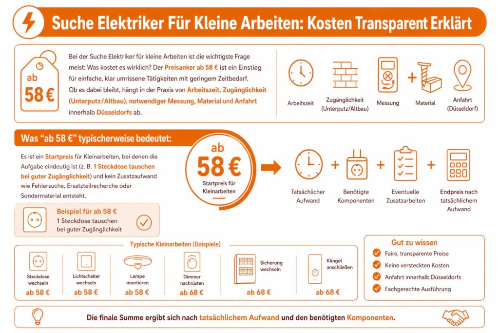 Suche Elektriker Für Kleine Arbeiten: Kosten Transparent Erklärt