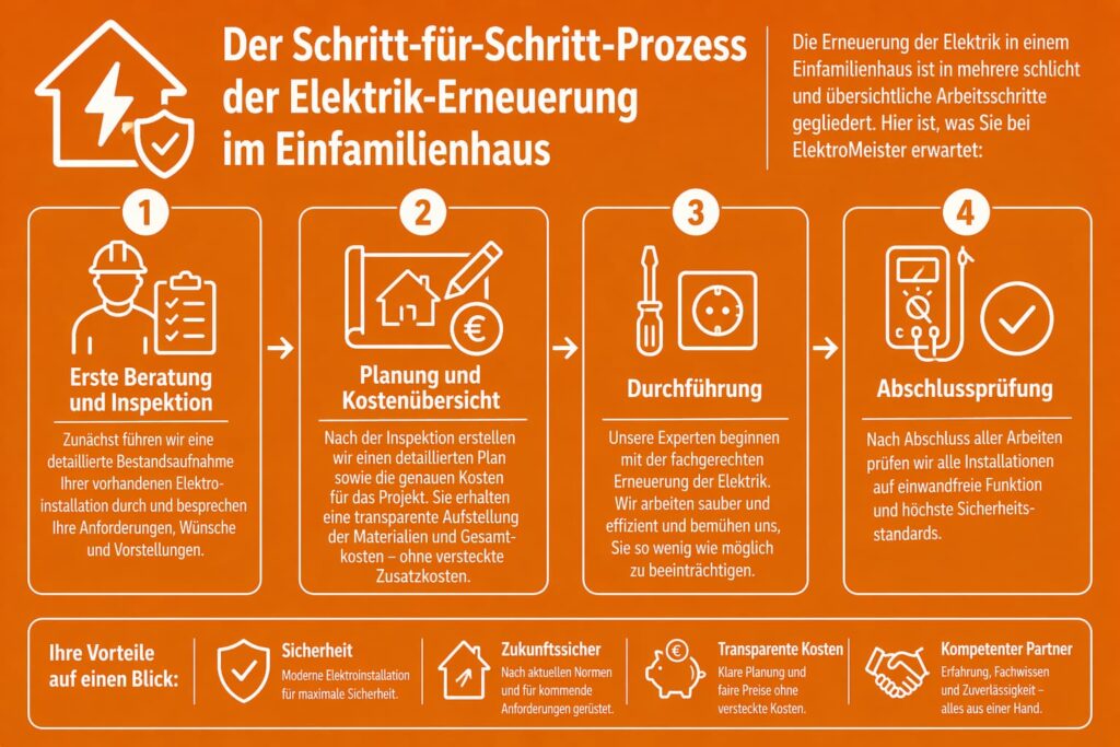 Der Schritt-für-Schritt-Prozess der Elektrik-Erneuerung im Einfamilienhaus