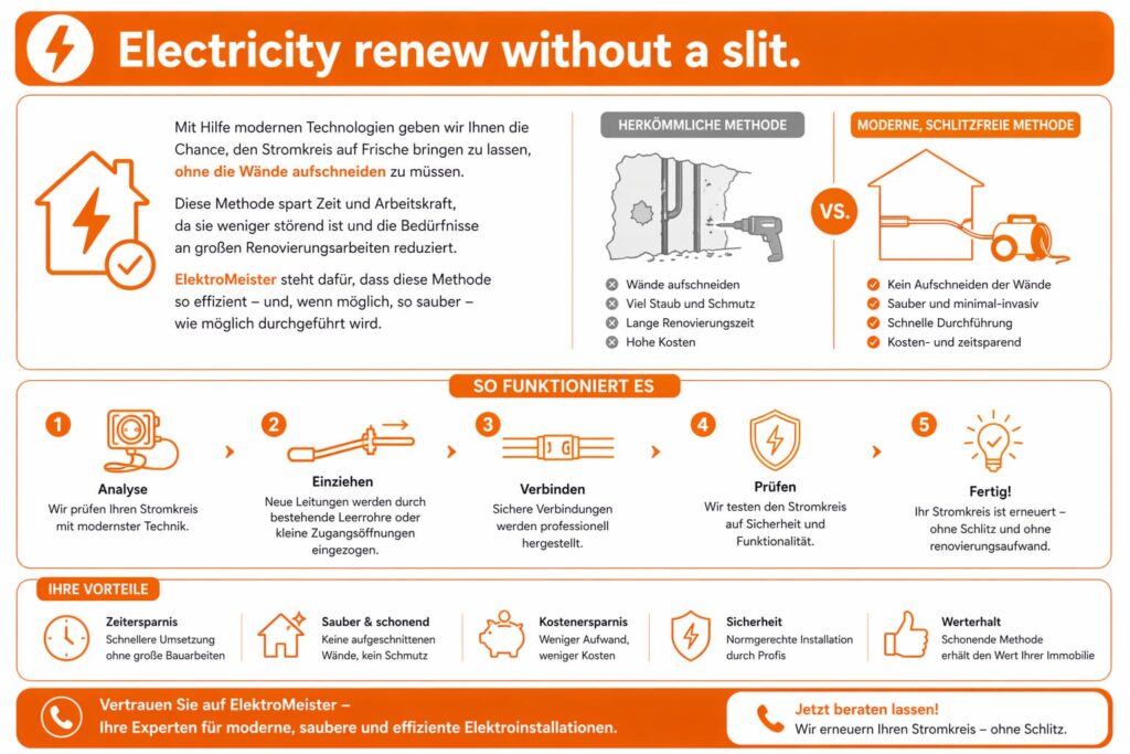 Electricity renew without a slit.