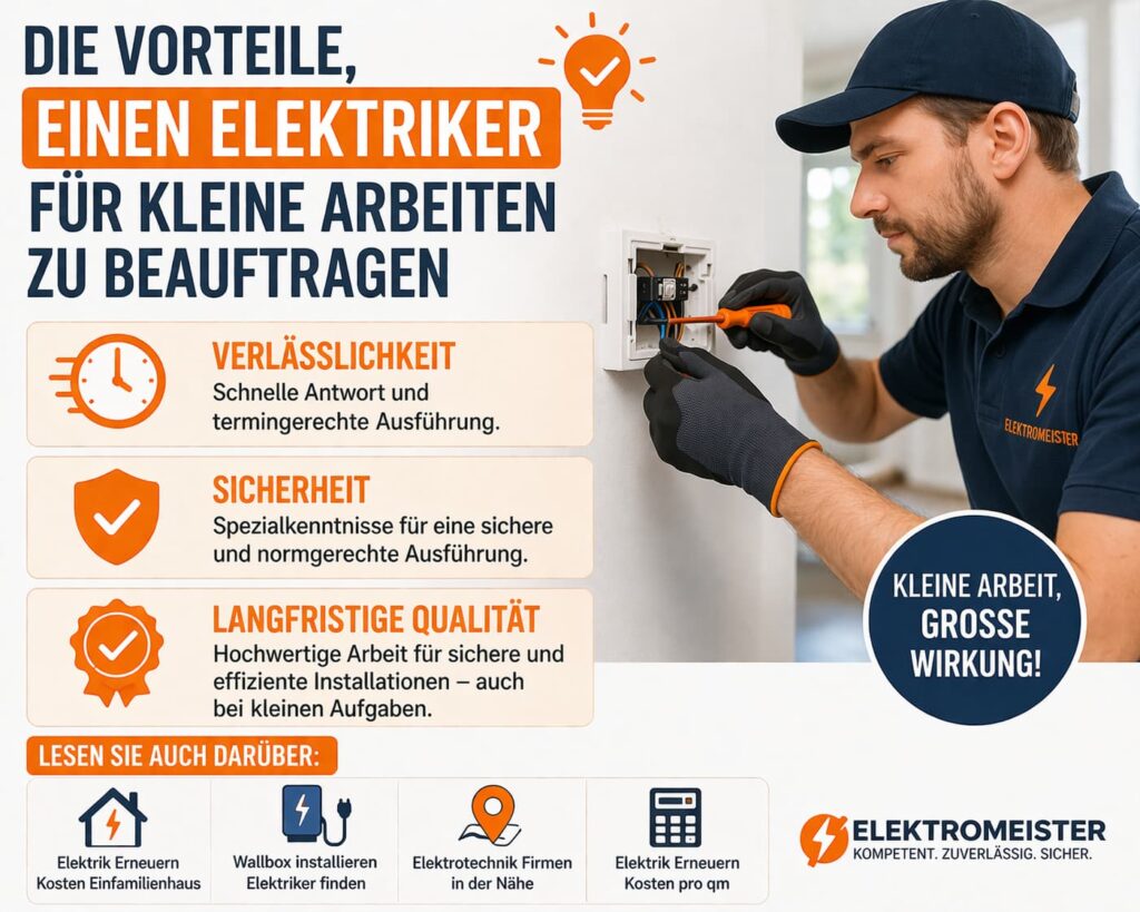 Die Vorteile, einen Elektriker für kleine Arbeiten zu beauftragen