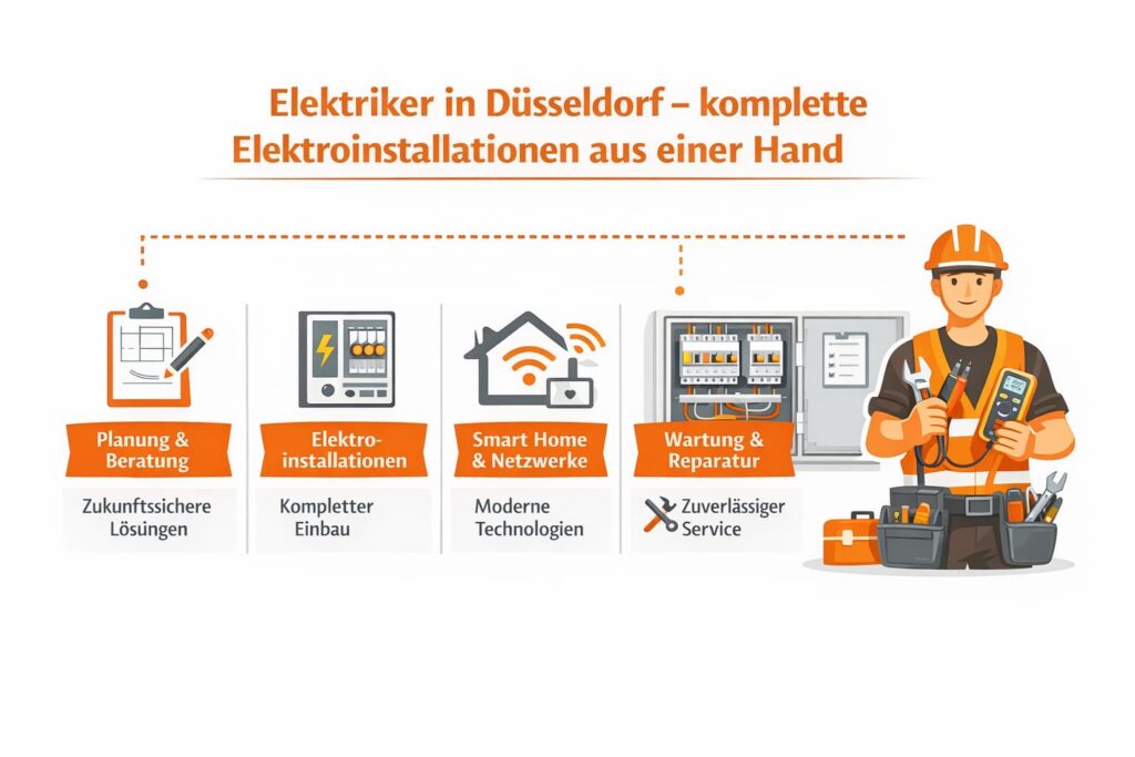Elektriker in Düsseldorf – komplette Elektroinstallationen aus einer Hand