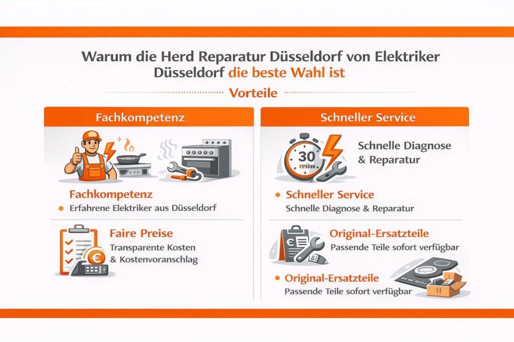Warum die Herd Reparatur Düsseldorf von Elektriker Düsseldorf die beste Wahl ist