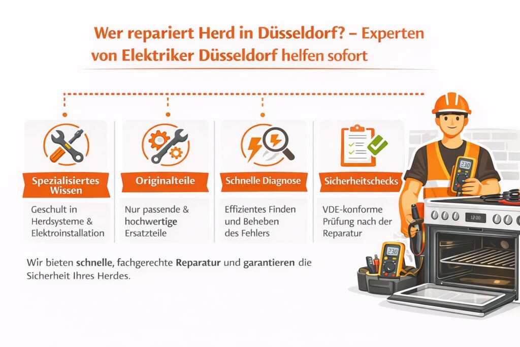 Wer repariert Herd in Düsseldorf? – Experten von Elektriker Düsseldorf helfen sofort