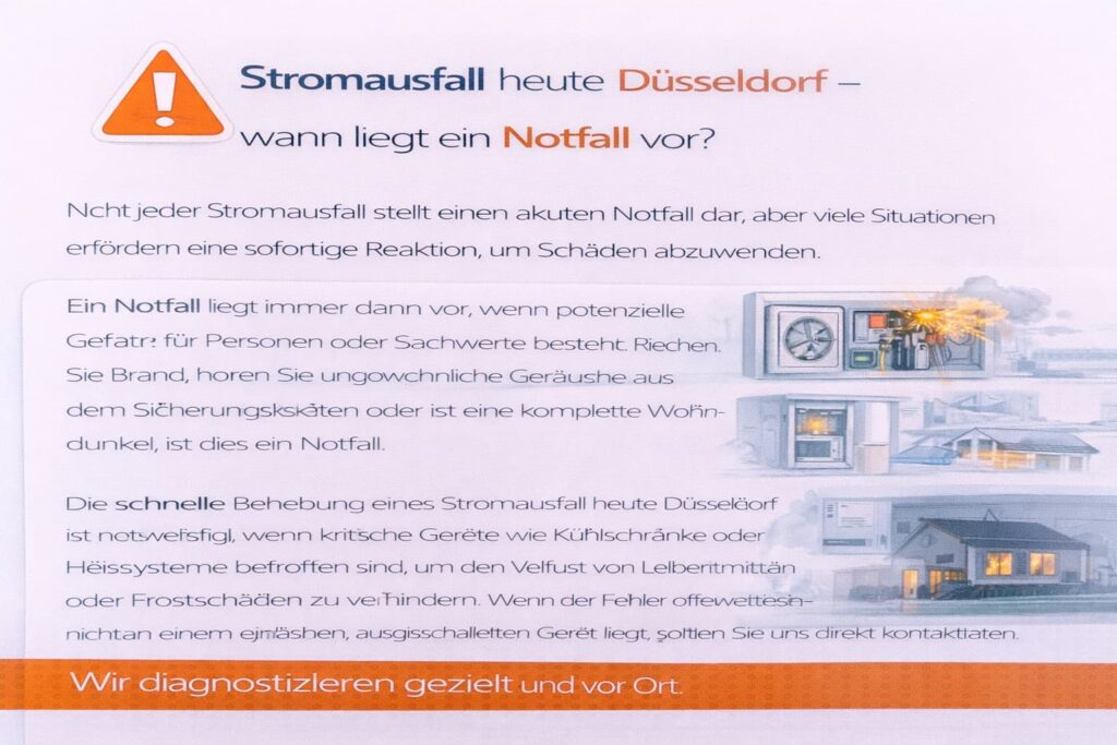 Stromausfall heute Düsseldorf – wann liegt ein Notfall vor?