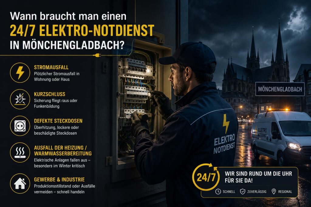 Elektriker bei der Reparatur eines Stromproblems in einem modernen Sicherungskasten.