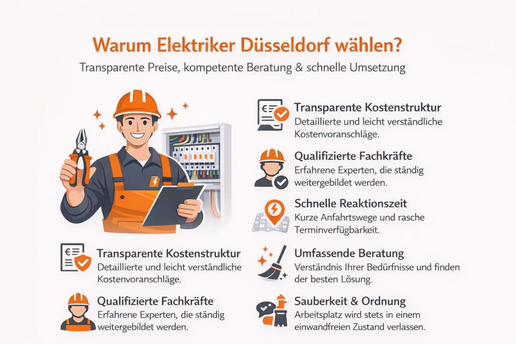 Warum Elektriker Düsseldorf wählen? – transparente Preise, kompetente Beratung & schnelle Umsetzung
