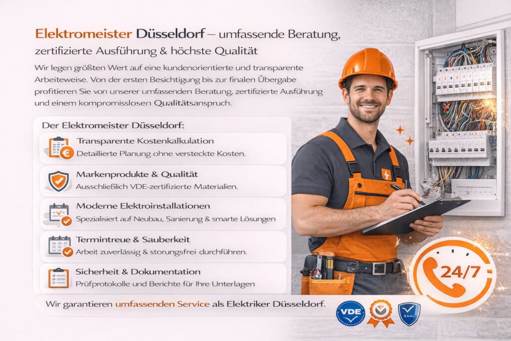 Elektromeister Düsseldorf – umfassende Beratung, zertifizierte Ausführung & höchste Qualität