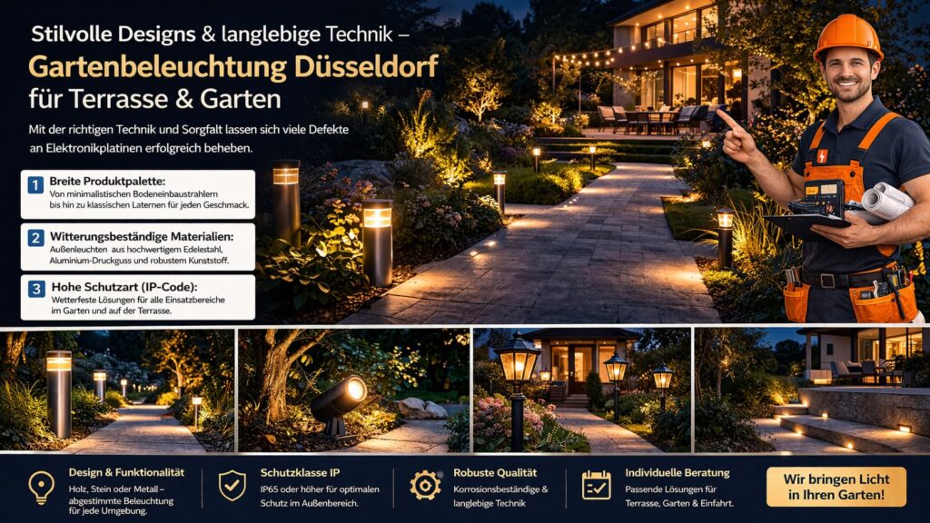 Stilvolle Designs & langlebige Technik – Gartenbeleuchtung Düsseldorf für Terrasse & Garten