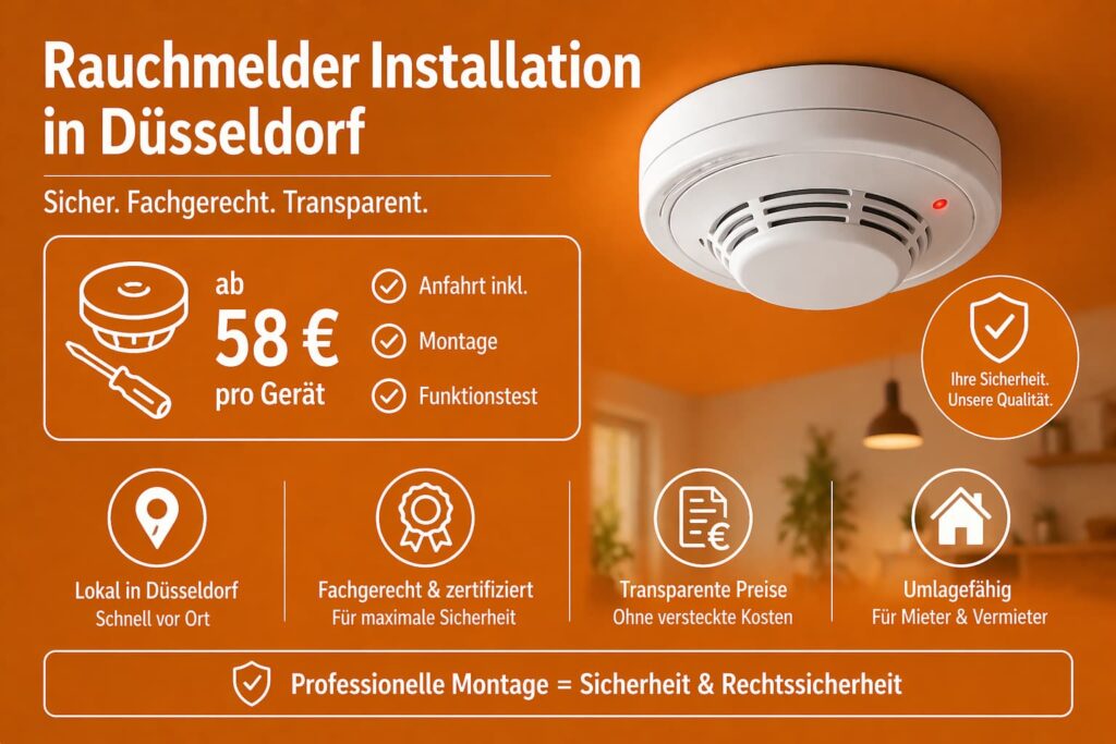 Was kostet eine professionelle Rauchmelder Installation in Düsseldorf?Was kostet eine professionelle Rauchmelder Installation in Düsseldorf?
