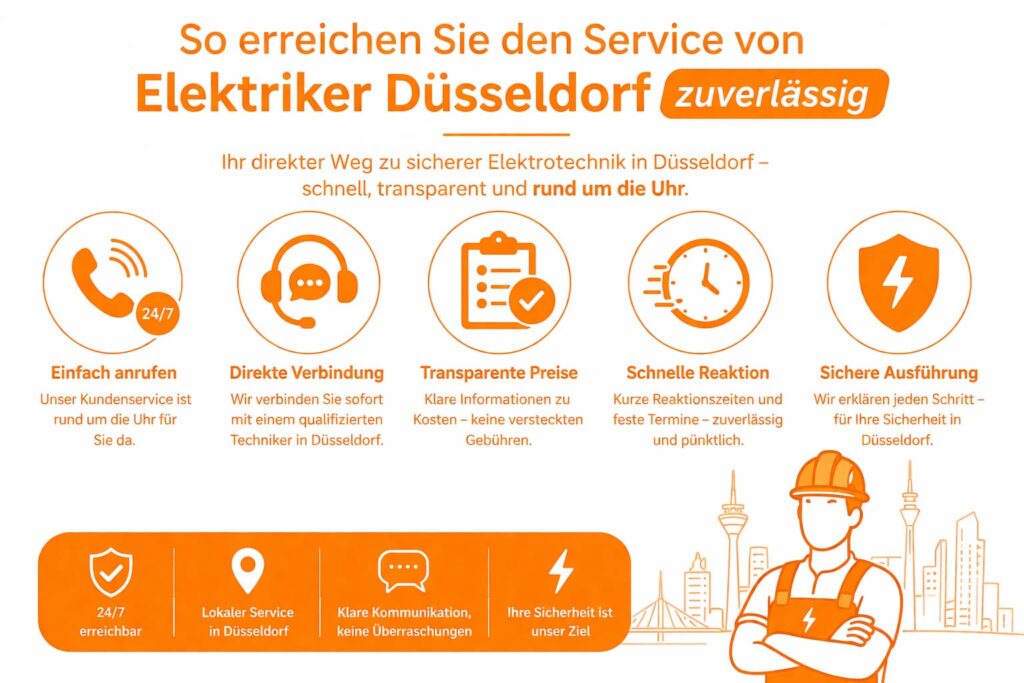 So erreichen Sie den Service von Elektriker Düsseldorf zuverlässig