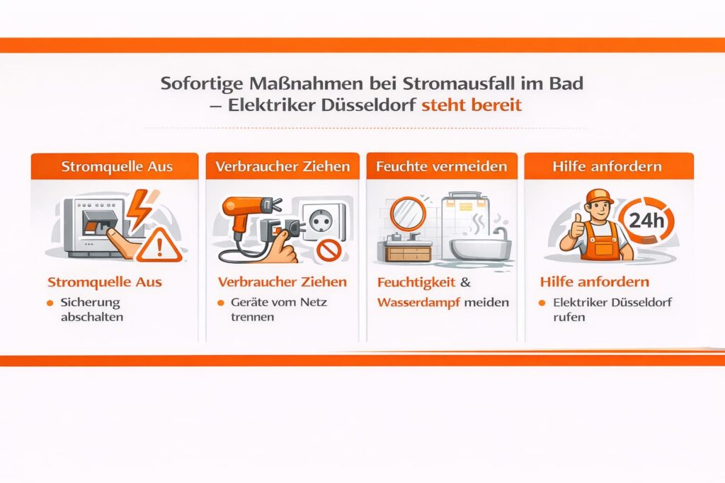 Sofortige Maßnahmen bei Stromausfall im Bad – Elektriker Düsseldorf steht bereit