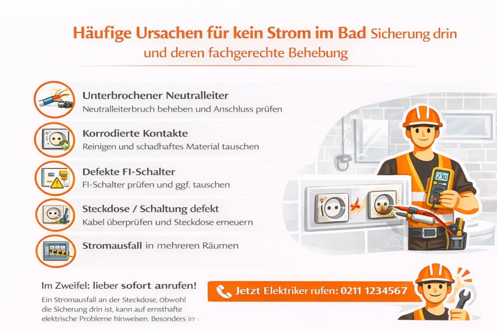Häufige Ursachen für kein Strom im Bad Sicherung drin und deren fachgerechte Behebung