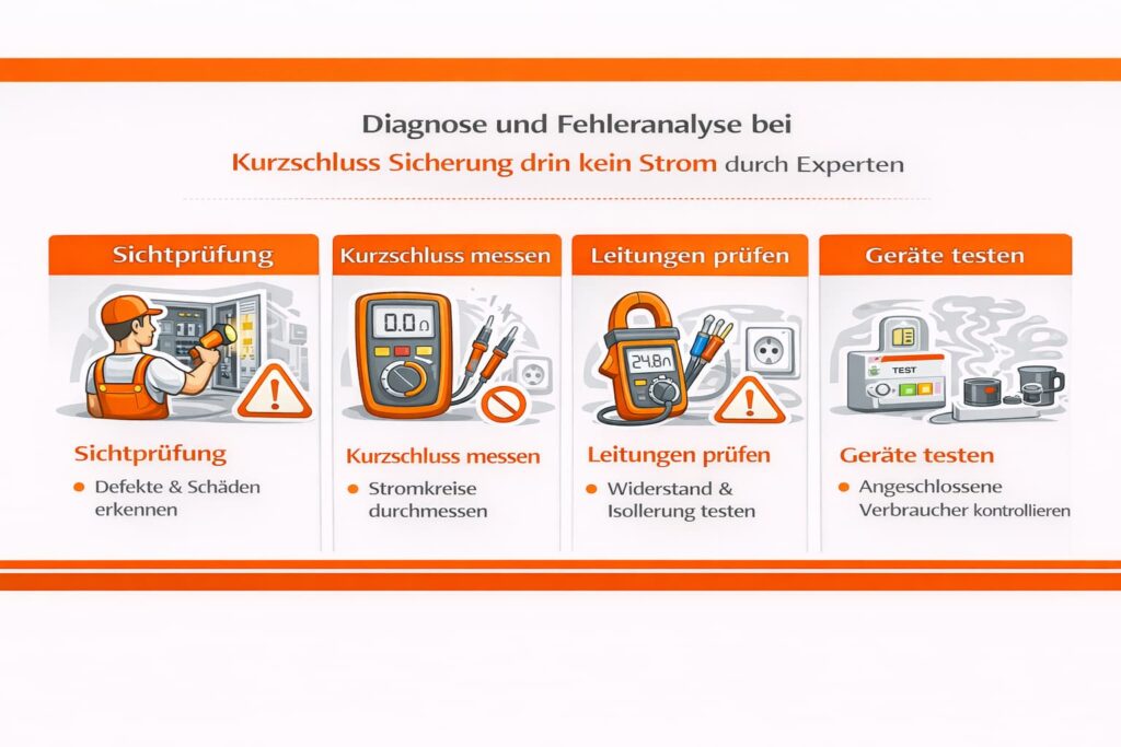 Diagnose und Fehleranalyse bei kurzschluss sicherung drin kein strom durch Experten