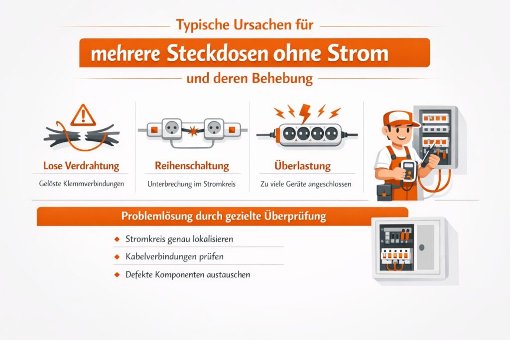 Typische Ursachen für mehrere Steckdosen ohne Strom und deren Behebung