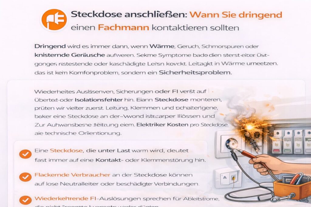 Steckdose anschließen: Wann Sie dringend einen Fachmann kontaktieren sollten