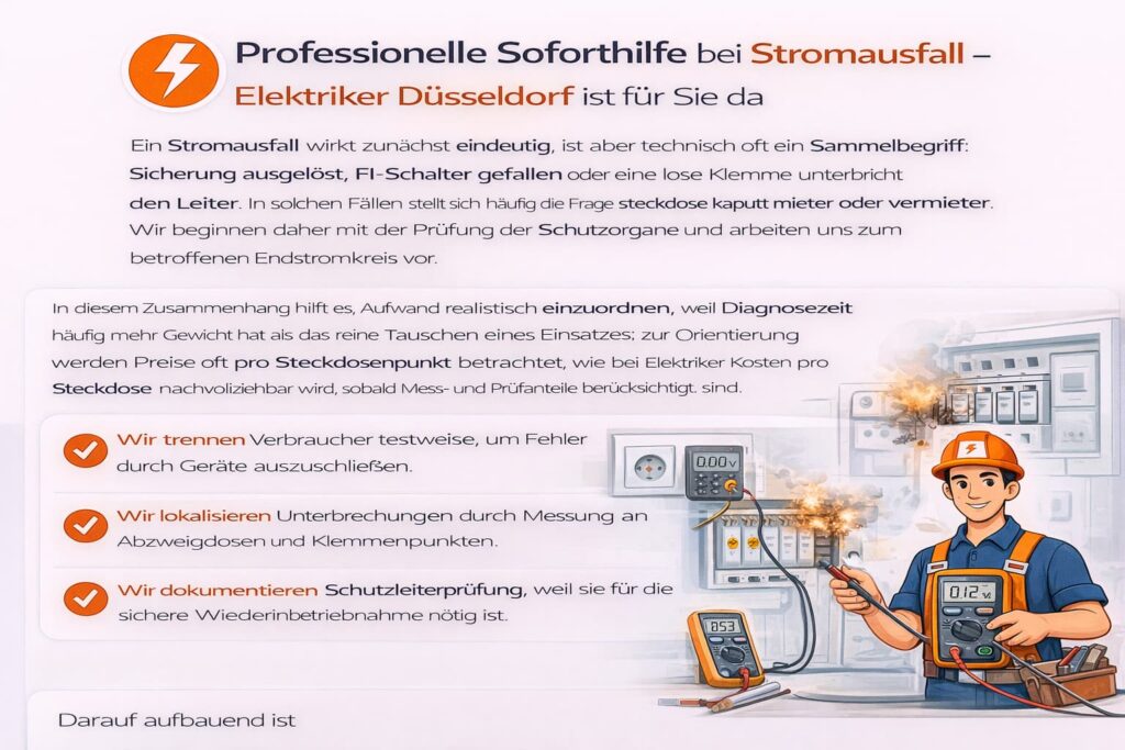 Professionelle Soforthilfe bei Stromausfall – Elektriker Düsseldorf ist für Sie da