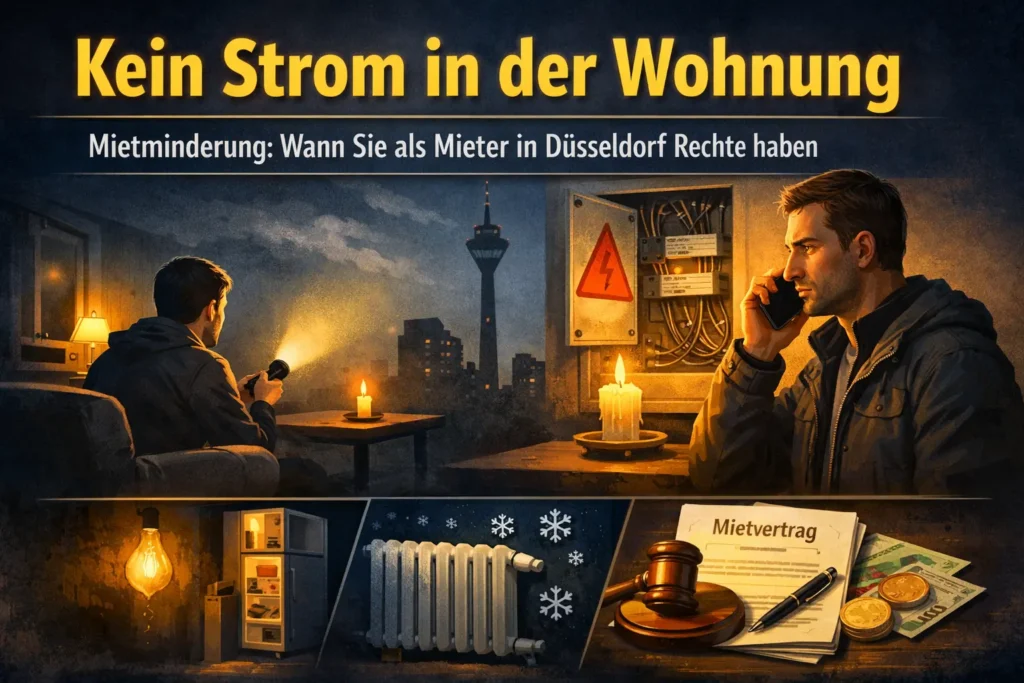 Kein Strom in der Wohnung Mietminderung: Wann Sie als Mieter in Düsseldorf Rechte haben