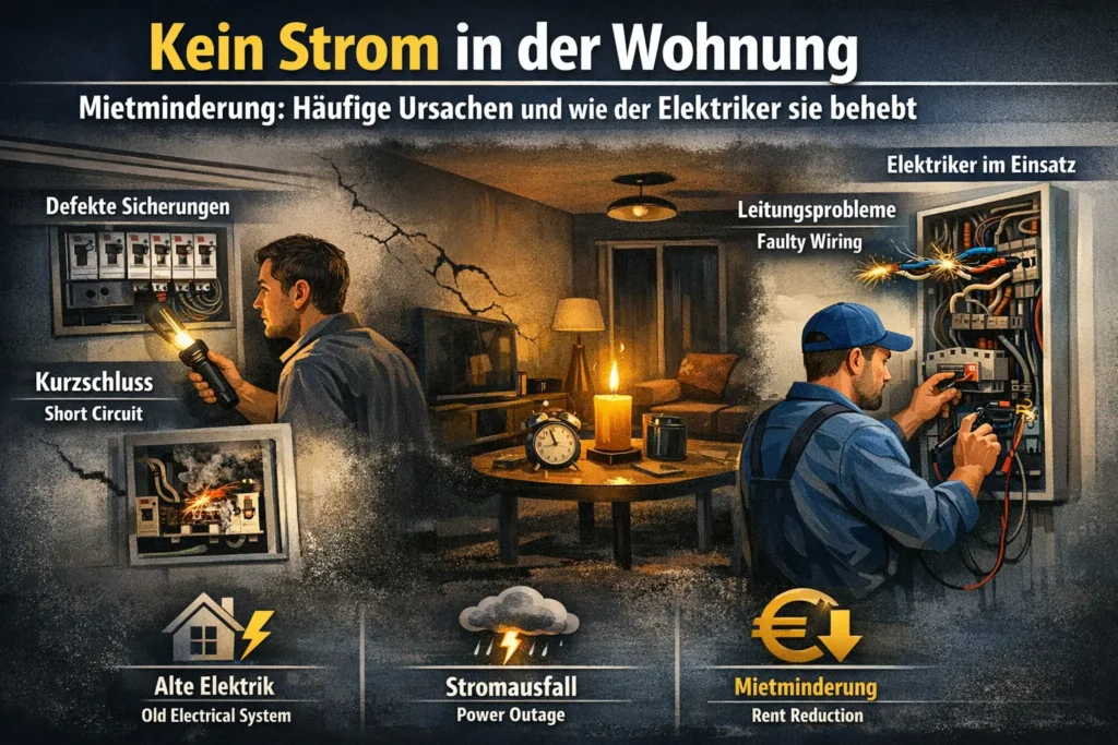 Kein Strom in der Wohnung Mietminderung: Häufige Ursachen und wie der Elektriker sie behebt