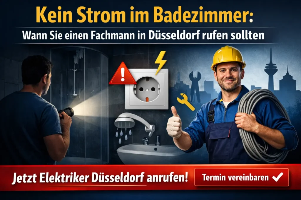 Kein Strom im Badezimmer: Wann Sie einen Fachmann in Düsseldorf rufen sollten