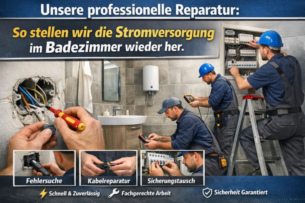 Unsere professionelle Reparatur: So stellen wir die Stromversorgung im Badezimmer wieder her