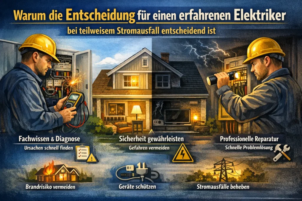 Warum die Entscheidung für einen erfahrenen Elektriker bei teilweisem Stromausfall entscheidend ist