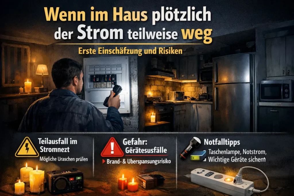 Wenn im Haus plötzlich der strom im haus teilweise weg Erste Einschätzung und Risiken