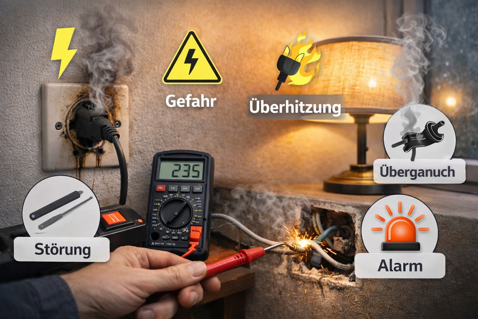 Elektroprobleme in Duisburg mit Überhitzung und defekter Steckdose