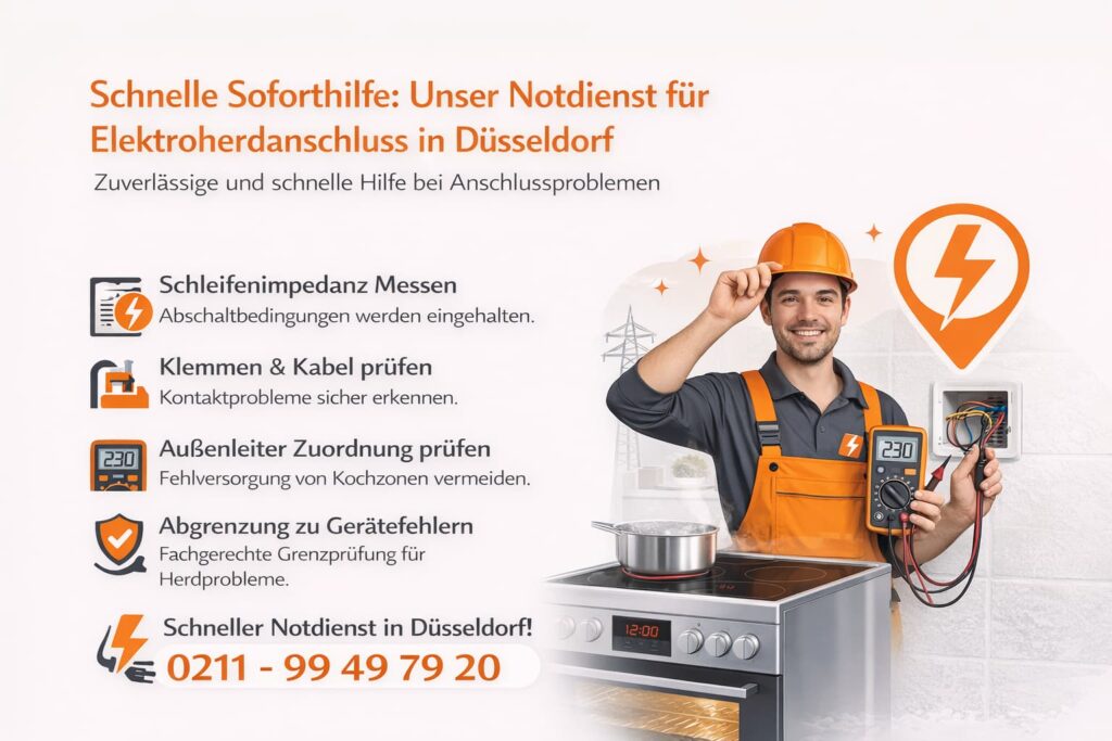 Schnelle Soforthilfe: Unser Notdienst für Elektroherdanschluss in Düsseldorf
