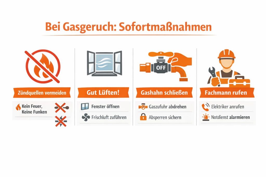 Schnelle Reaktion bei Gasgeruch: Sofortmaßnahmen vom Elektriker Düsseldorf