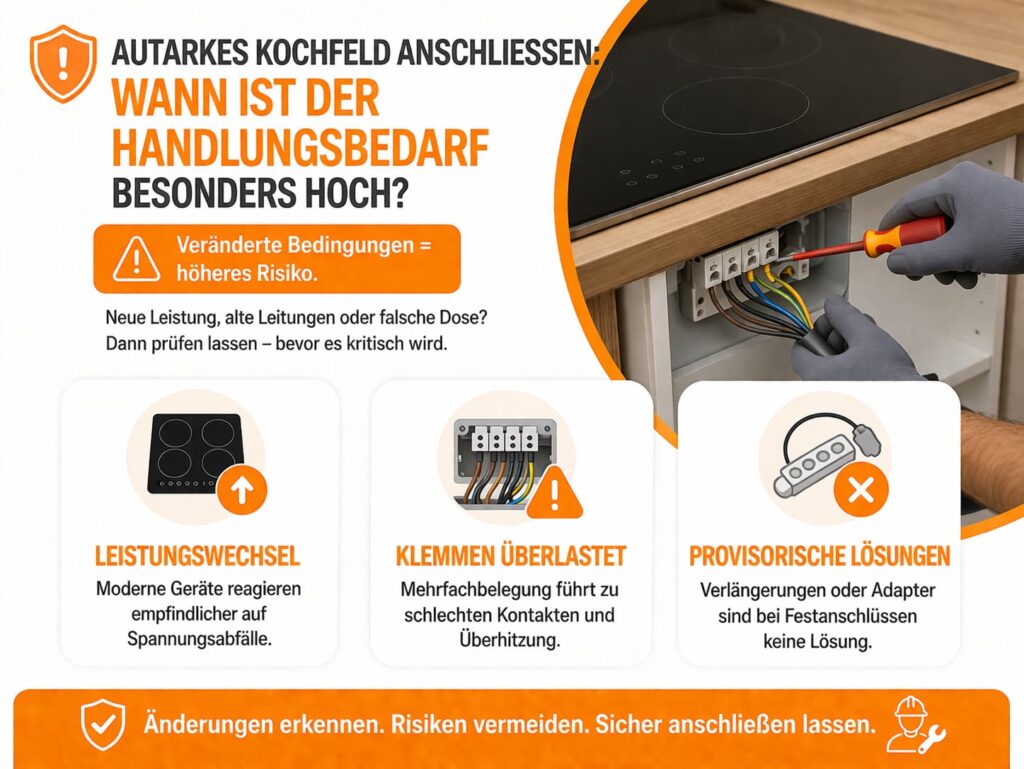 Autarkes Kochfeld anschließen: Wann ist der Handlungsbedarf besonders hoch?