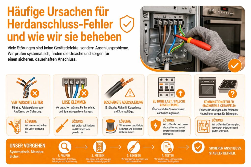Häufige Ursachen für Herdanschluss-Fehler und wie wir sie beheben