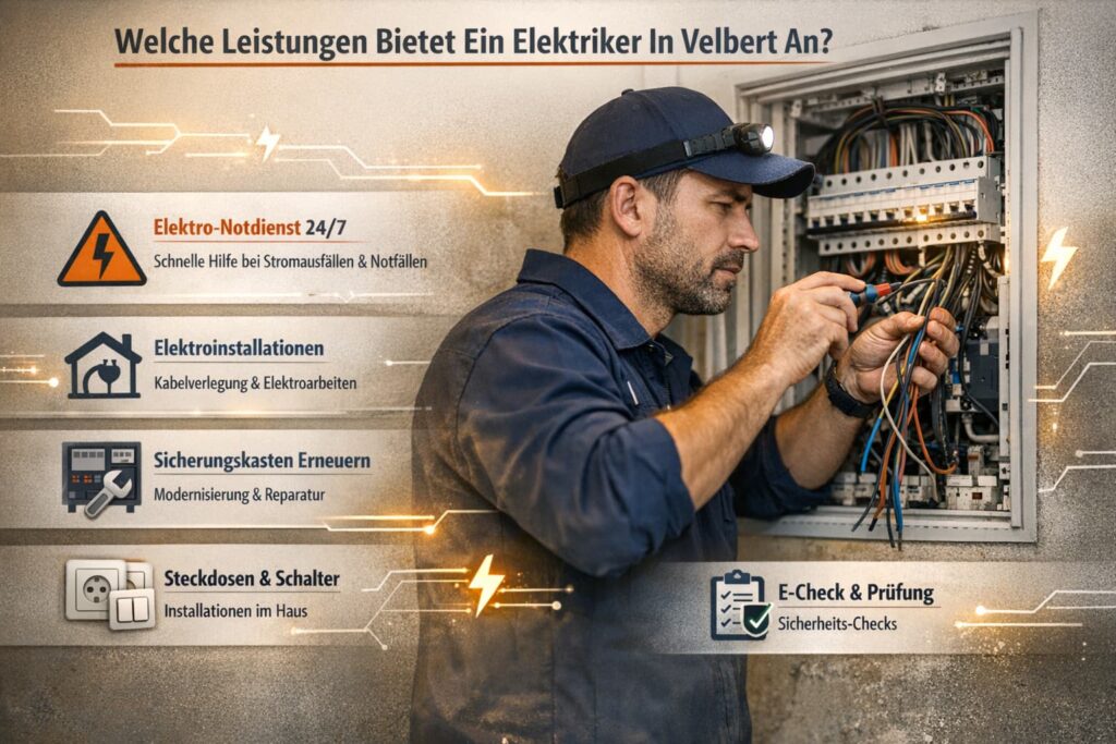 Elektriker arbeitet an Sicherungskasten mit modernen Elektroinstallationen und Serviceübersicht
