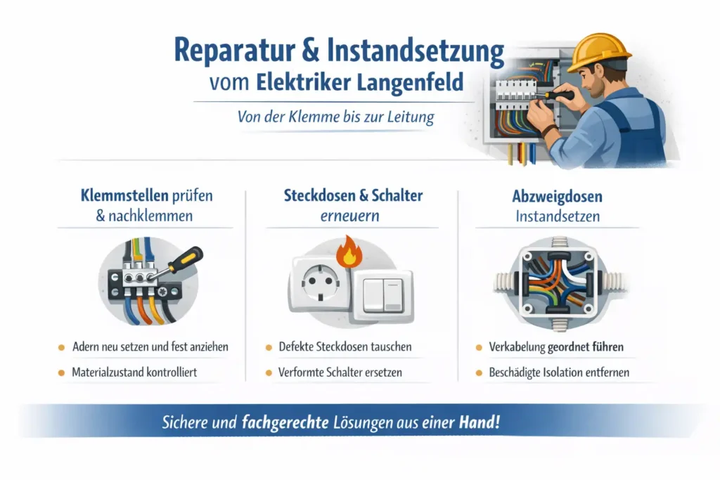 Reparatur und Instandsetzung durch den elektriker langenfeld: von der Klemme bis zur Leitung