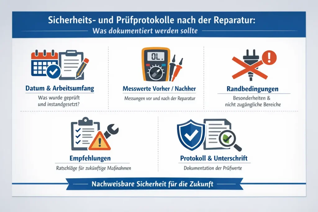 Sicherheits- und Prüfprotokolle nach der Reparatur: Was dokumentiert werden sollte