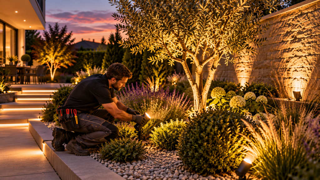 Twilight Garden Lighting Installation 