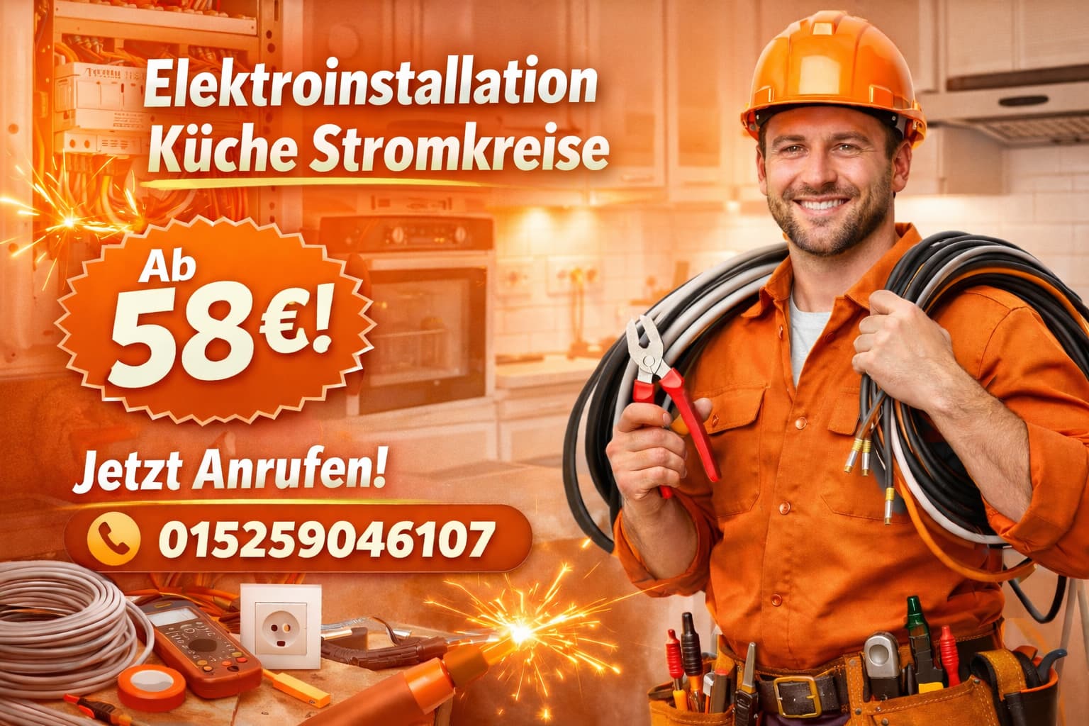 Elektroinstallation Küche Stromkreise ab 58€ | 7 Tage