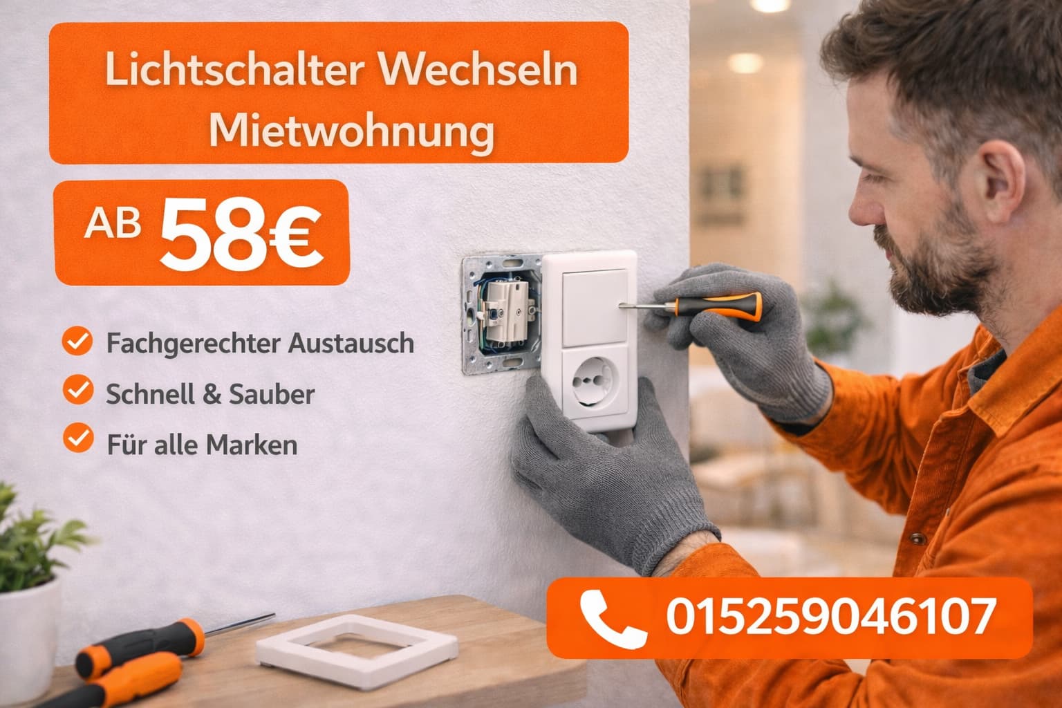 Lichtschalter Wechseln Mietwohnung ab 58€ | 24/7 Service!