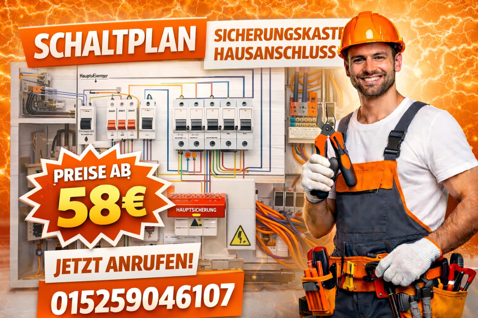 Schaltplan Sicherungskasten Hausanschluss | Hilfe ab 58 Euro