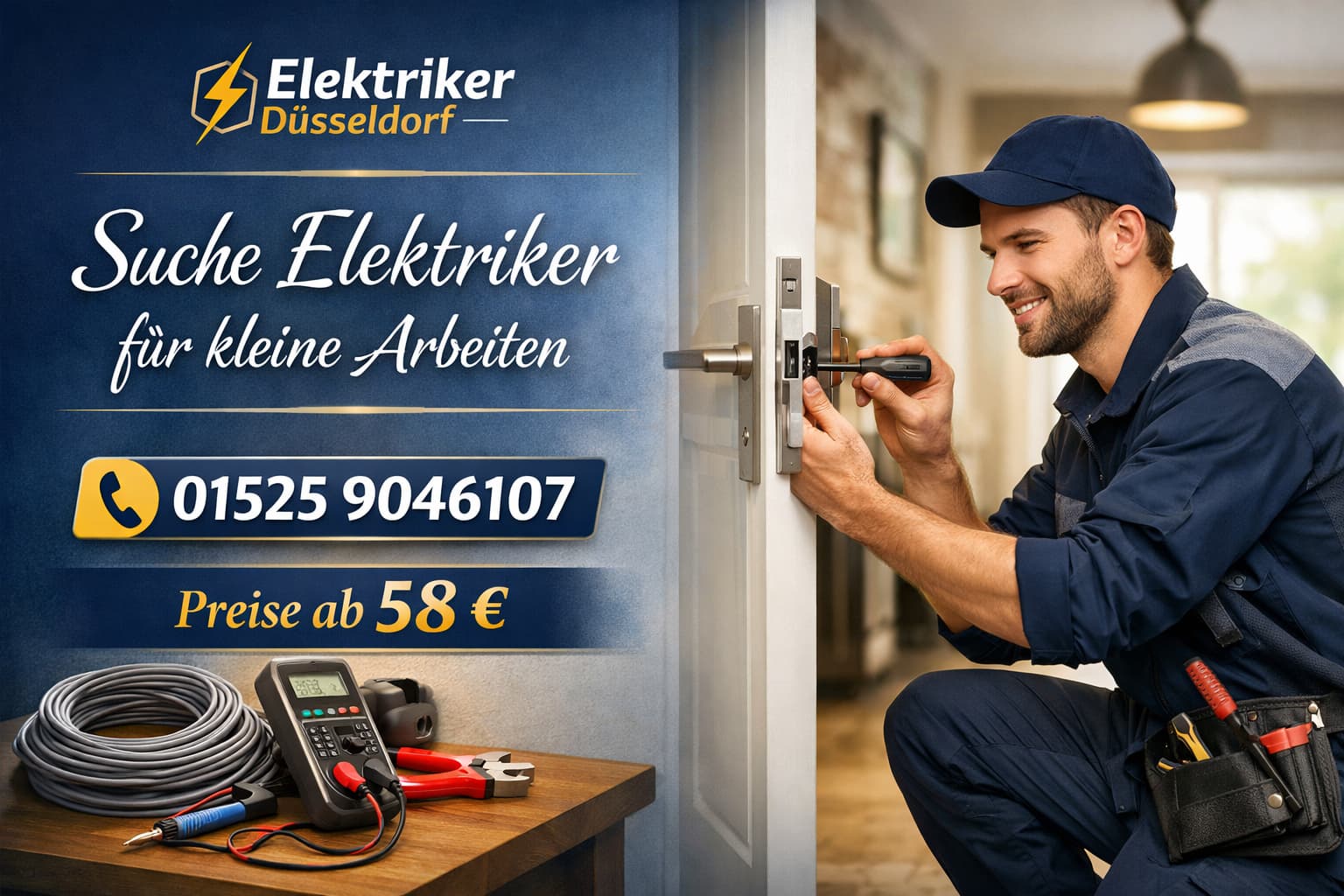 Suche Elektriker für kleine Arbeiten – Service ab 58€