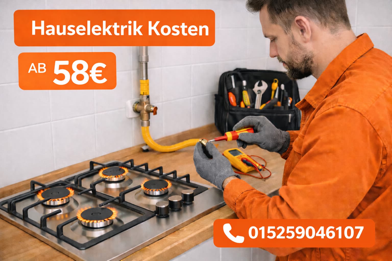 Hauselektrik Kosten ab 58€ | 24/7 Notdienst mit Soforthilfe!